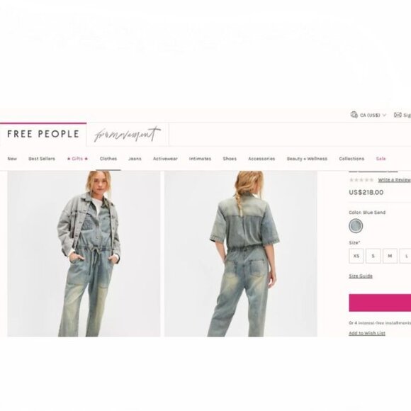 New Denim Jumpsuit Boiler Suit- The Veronica Style Size L XL - Picture 2 of 10